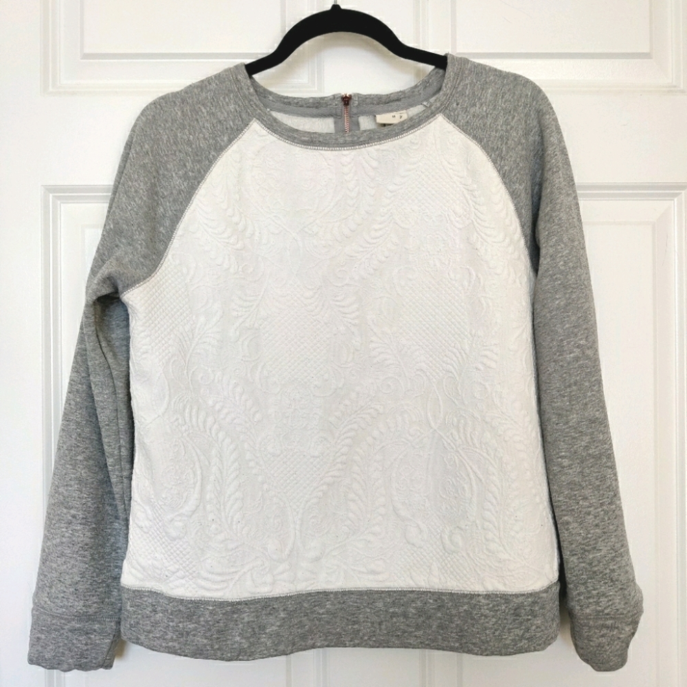 A New Day Gray and White Quilted Sweatshirt Target